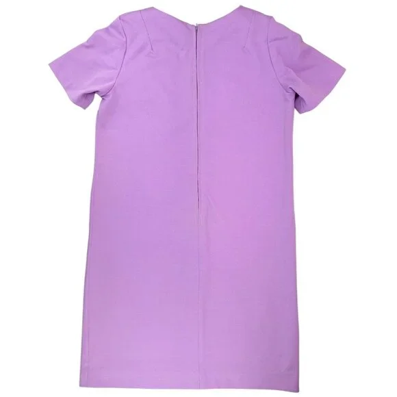 Vintage Handmade Lavender Shift Dress Butterfly 1970s Polyester Size Large Lace - Picture 2 of 12